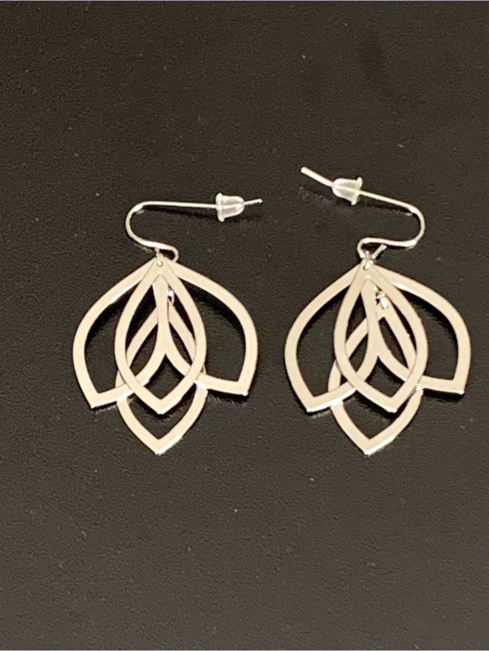 Authentic Origami Owl ER2136 Lotus Silver Drop Earrings